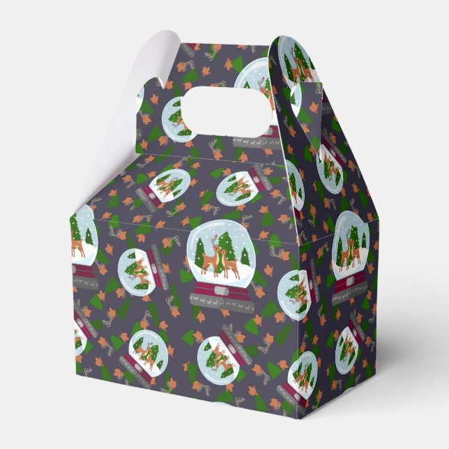 Caja Para Regalos Reindeer Snow Globes (Front Side)