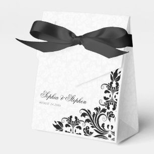 Caja Para Regalos Rejillas blancas de encaje negro elegantes