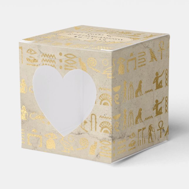 Caja Para Regalos Relieve metalizado dorado Fiesta temática egipcia (Anverso)
