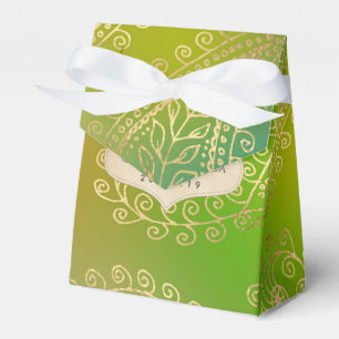 Caja Para Regalos Relieve metalizado dorado Noches Árabes Fiesta Tem