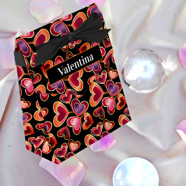 Caja Para Regalos Relieve metalizado texturizado pila de doble coraz