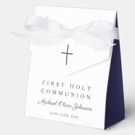 Caja Para Regalos Religious Cross Navy Blue Boy First Communion
