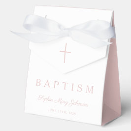 Caja Para Regalos Religious Cross Pink Script Girl Baptism 