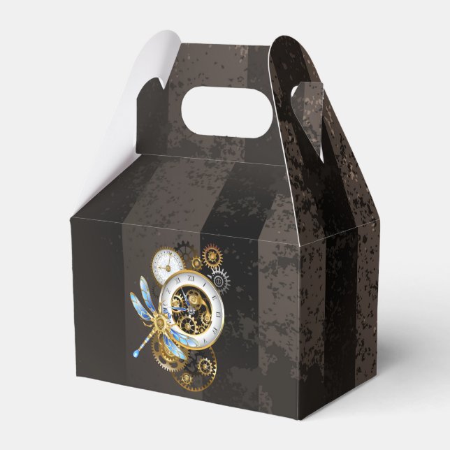 Caja Para Regalos Reloj de vapor con libélula mecánica (Front Side)