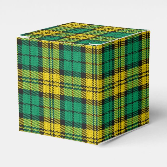 Caja Para Regalos Reloj negro verde amarillo Campbell Tartan Plant (Costado Anverso)