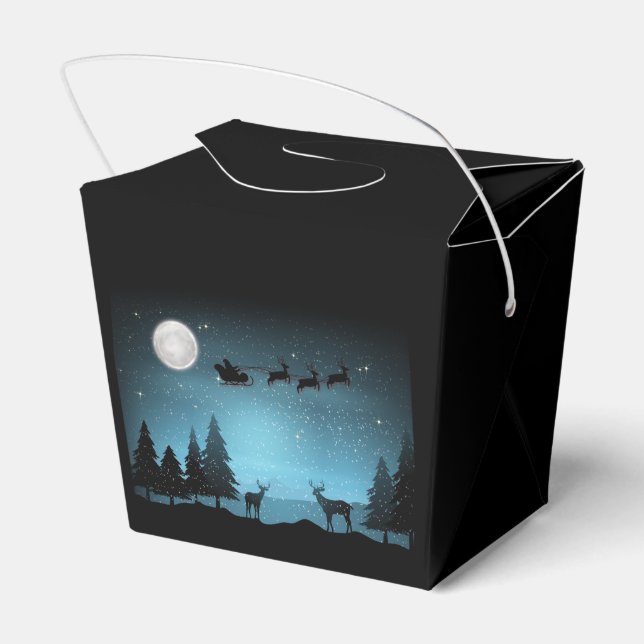 Caja Para Regalos Renos Adorables De Noche (Reverso)
