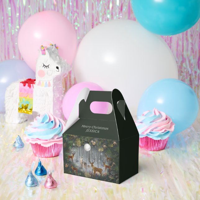 Caja Para Regalos Renos Adorables Por La Noche (Fiesta)