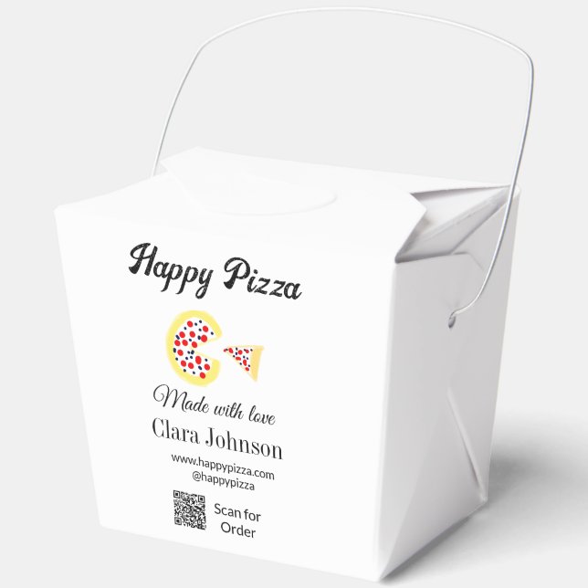 Caja Para Regalos Restaurante de pizza cafetería pizzería escanear c (Anverso)
