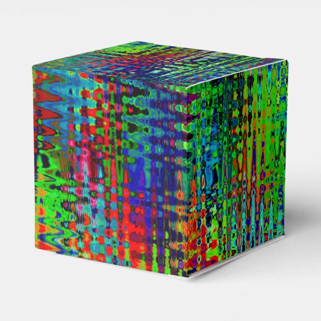 Caja Para Regalos Resumen de Chevron arco iris (Reverso Costado)