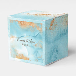 Caja Para Regalos Resumen de color turquesa dorado Nombre Script Bod