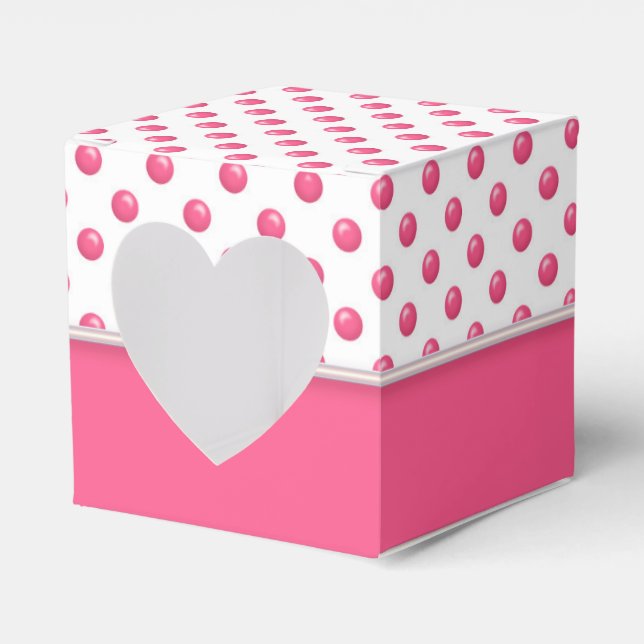 Caja Para Regalos Resumen de puntos de polka rosados (Anverso)