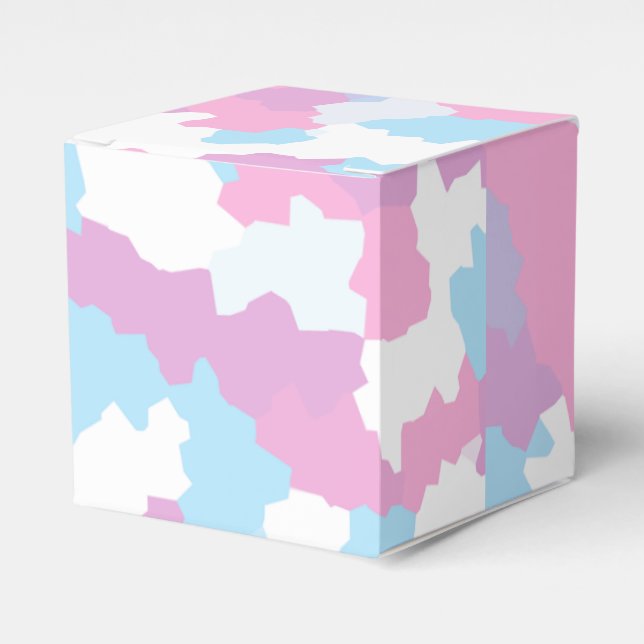 Caja Para Regalos Resumen del Camo Blanco Azul Rosa (Costado Anverso)