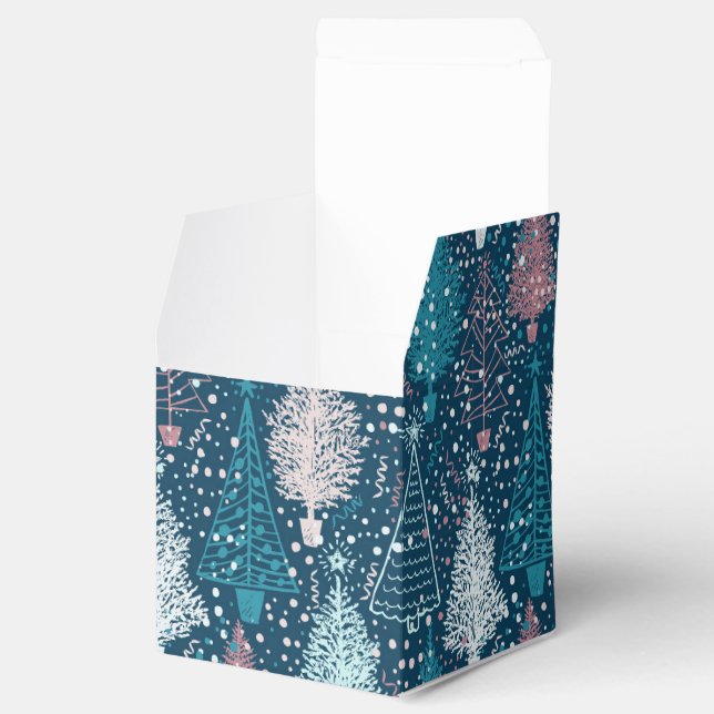 Caja Para Regalos Resumen del patrón de árboles de Navidad (Abierto)