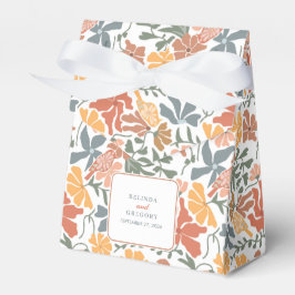 Caja Para Regalos Resumen Floral y pájaros Boda moderno de mediados