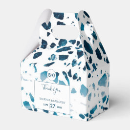 Caja Para Regalos Resumen moderno Terrazzo Mosaic Boda azul