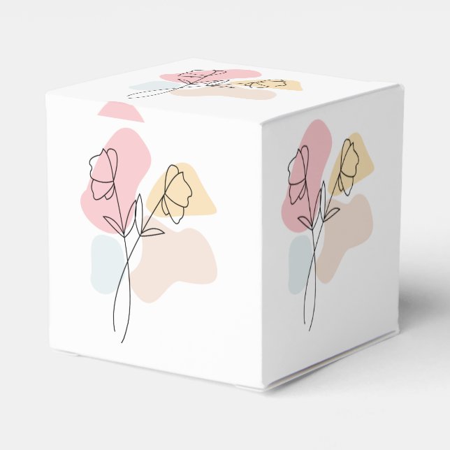 Caja Para Regalos Resumen Pastel Floral (Reverso Costado)