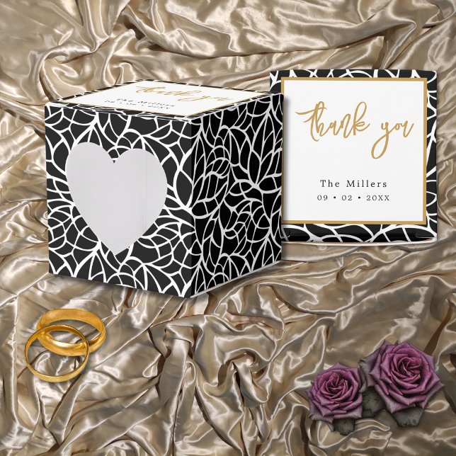 Caja Para Regalos Resumen Patrón de hojas botánicas (Abstract Botanical Leaf Pattern Favor Boxes)