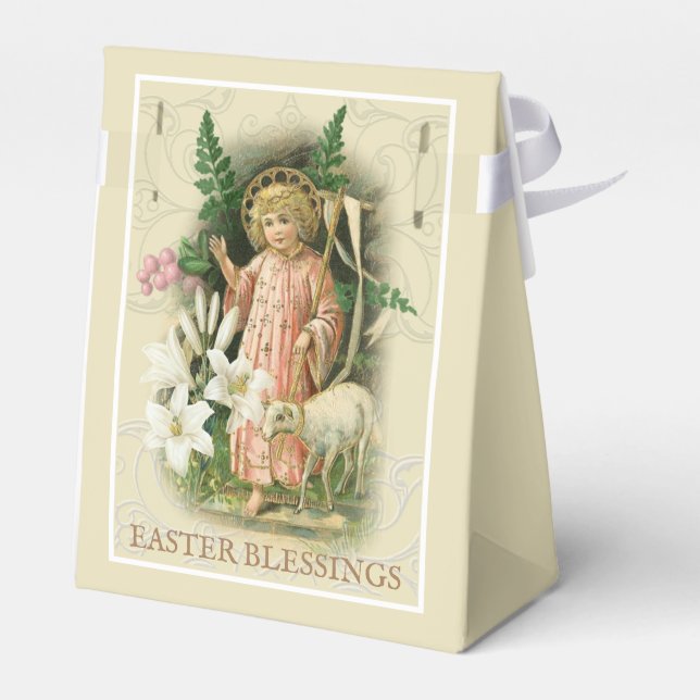 Caja Para Regalos Resurrección de Pascua Oración Favor Religioso (Reverso)