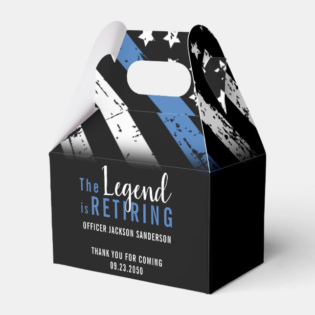 Caja Para Regalos Retirada de la policía Bandera Azul Aplicación de  (Front Side)