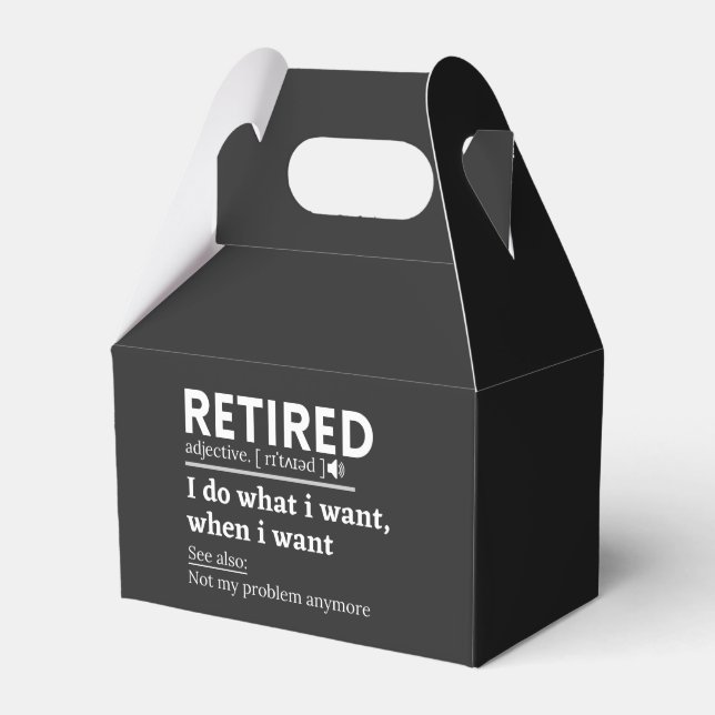 Caja Para Regalos retired definition, funny retirement, retired (Front Side)
