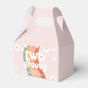 Caja Para Regalos Retro Arcoíris Dos Groovy Daisy 2do Cumpleaños