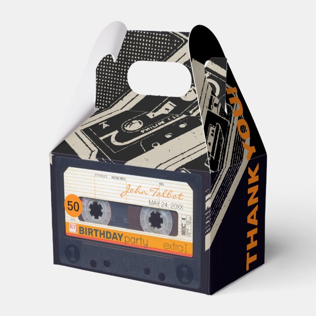 Caja Para Regalos Retro Audiotape 50 cumpleaños Gracias GFB (Front Side)
