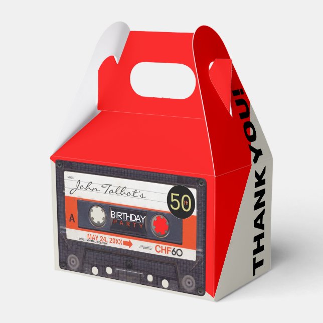 Caja Para Regalos Retro Audiotape S 50 cumpleaños Gracias GFB (Front Side)