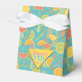 Caja Para Regalos Retro Blue Summer Citrus Fruit Birthday