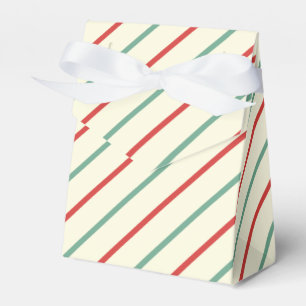 Caja Para Regalos Retro Candy Cane Navidades Strips Red Green