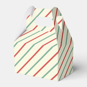 Caja Para Regalos Retro Candy Cane Navidades Strips Red Green