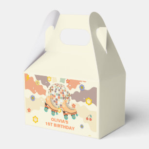 Caja Para Regalos Retro Disco Roller Skate Primer Cumpleaños