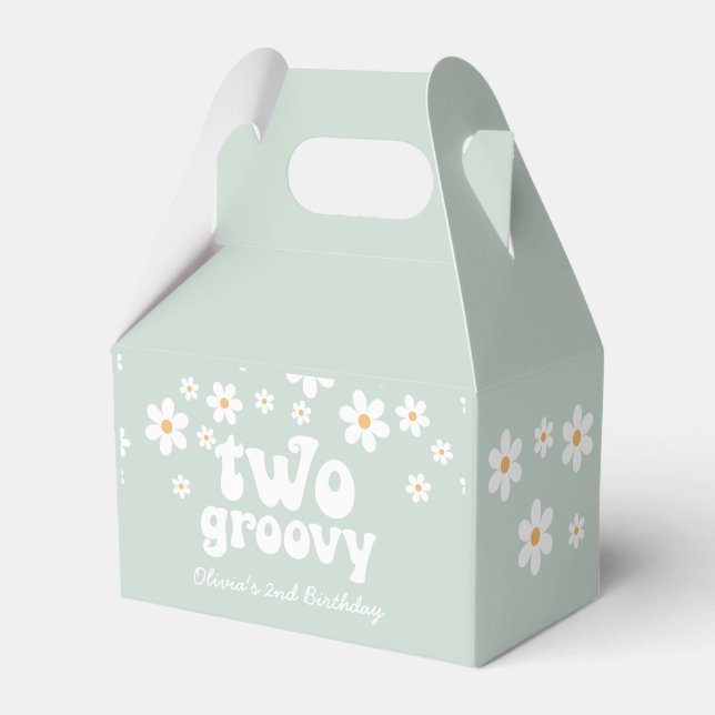 Caja Para Regalos Retro dos Groovy Daisy Favor Box (Front Side)