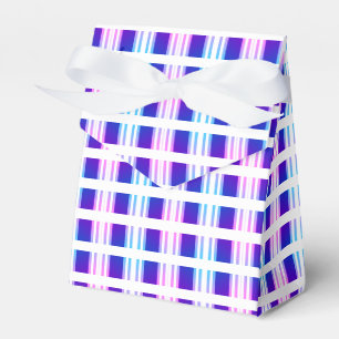 Caja Para Regalos retro eléctrico rayado azul y púrpura
