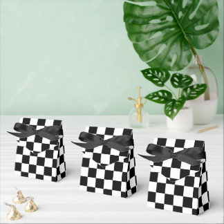 Caja Para Regalos Retro geométrico negro y blanco