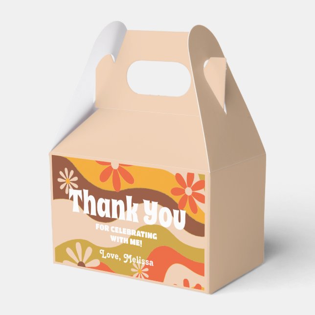 Caja Para Regalos Retro Groovy Hippie Flower Sweet 16 (Front Side)