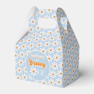 Caja Para Regalos Retro Groovy Un niño primer cumpleaños