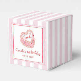 Caja Para Regalos Retro Hand Drawn Valentine Girl First Birthday