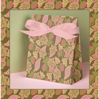 Caja Para Regalos Retro leaves in bohem patterndesign Favor Box