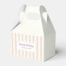 Caja Para Regalos Retro Red And Cream Heart Stripes Bakery