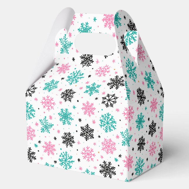 Caja Para Regalos Retro Snowflakes (Reverso )