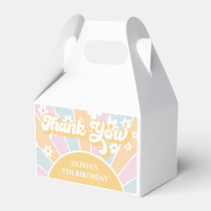Caja Para Regalos Retro Sol Pastel Cumpleaños de Margarita
