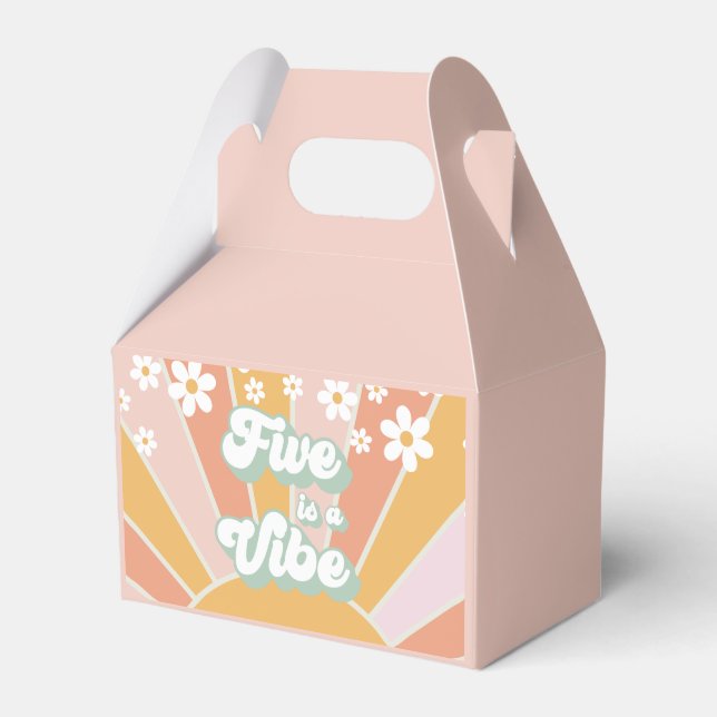 Caja Para Regalos Retro Sunshine Five es un Vibe Daisy Boho gracias (Front Side)