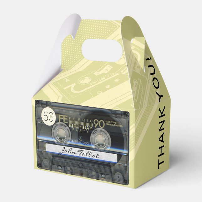 Caja Para Regalos Retro T1 Audiotape 50 cumpleaños Gracias GFB (Front Side)