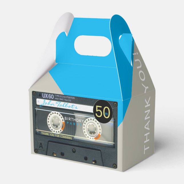 Caja Para Regalos Retro T6 Audiotape 50 cumpleaños Gracias GFB (Front Side)