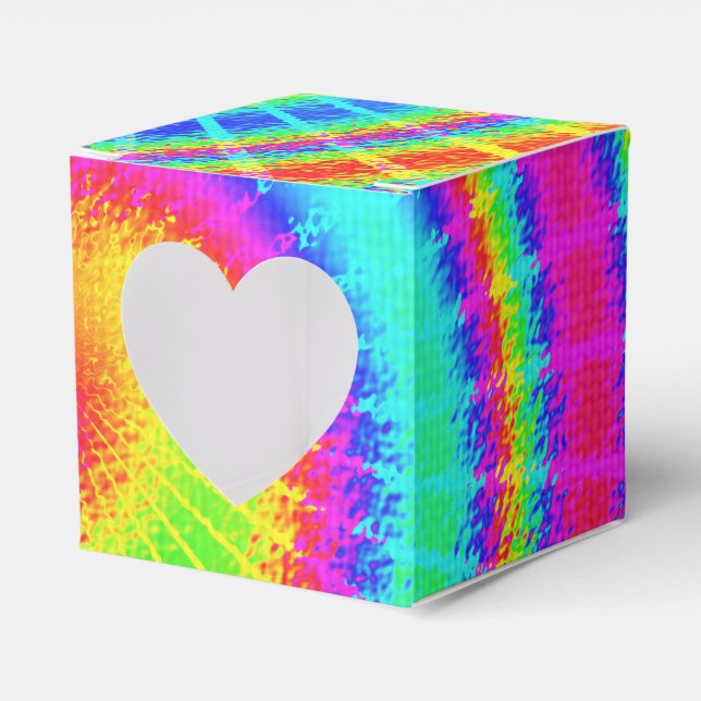 Caja Para Regalos Retro Tie Dye Hippie Psicodélico (Anverso)