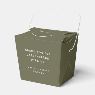 Caja Para Regalos Retro Tipo Máquina de Escribir Oliva Agradecimient