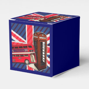 Caja Para Regalos Retro Union Jack London Bus cabina telefónica roja