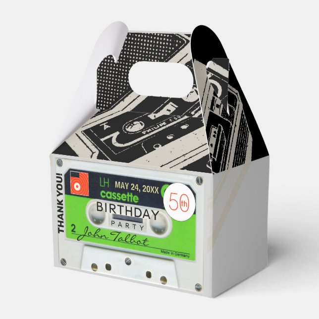 Caja Para Regalos Retro W Audiotape 50 cumpleaños Gracias FB (Front Side)