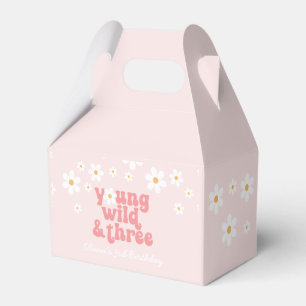 Caja Para Regalos Retro Young Wild Three Pink Daisy Favor Box