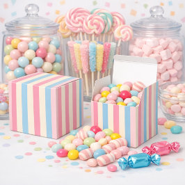 Caja Para Regalos Reunión Social de Helado con Rayas de Pastel